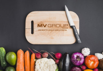 Planche à découper avec logo MV Group